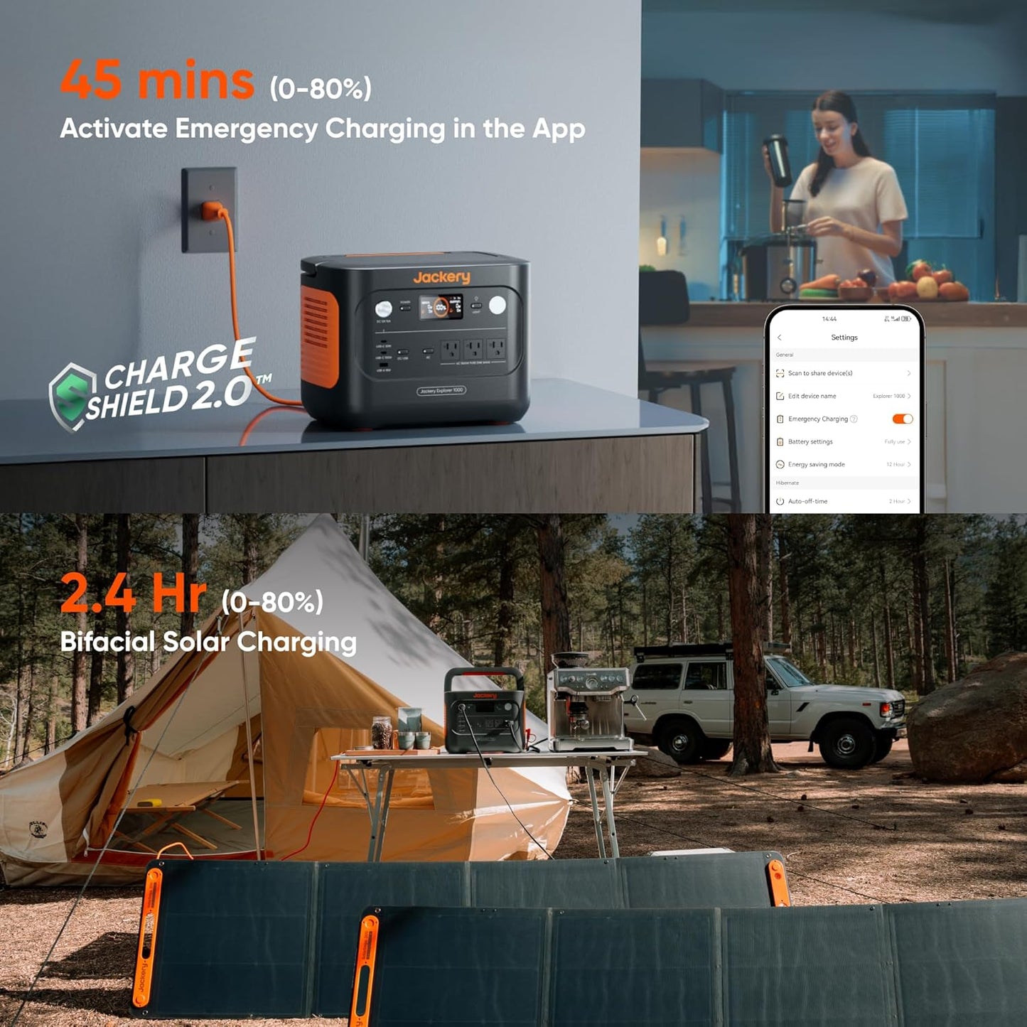 Jackery Explorer 1000 v2 Portable Power Station,1070Wh LiFePO4 Battery,1500W